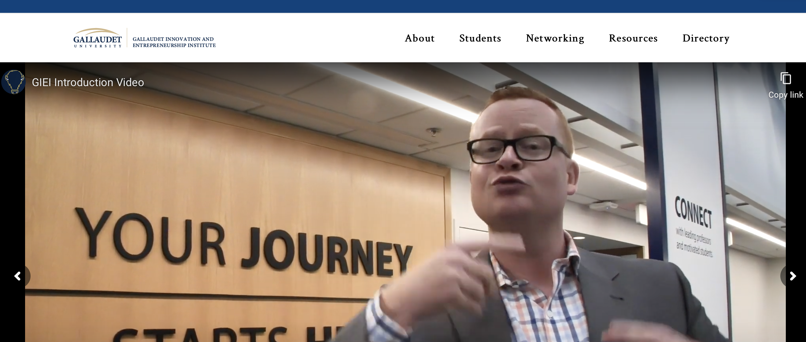 screenshot of GIEI front page