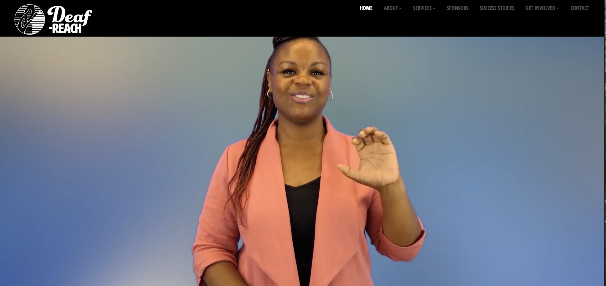 image of deaf-reach website front page